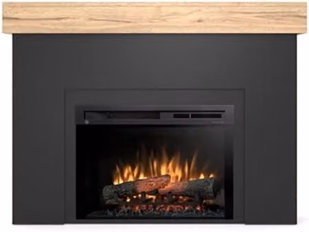 Caminetto Elettrico da Pavimento Outinfire AVEN con LED 26 pollici Nero e Rovere Chiaro
