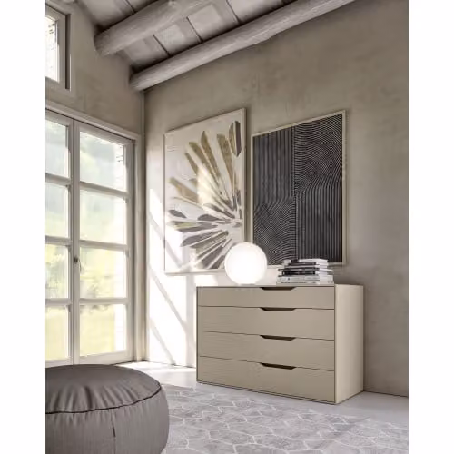 Comò moderno in legno 4 cassetti S75 Time 1