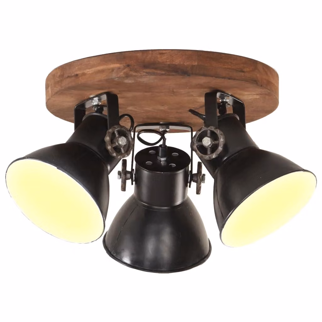 The Living Store Lampada da soffitto stile industriale 25 W Nero 42x27 cm E27