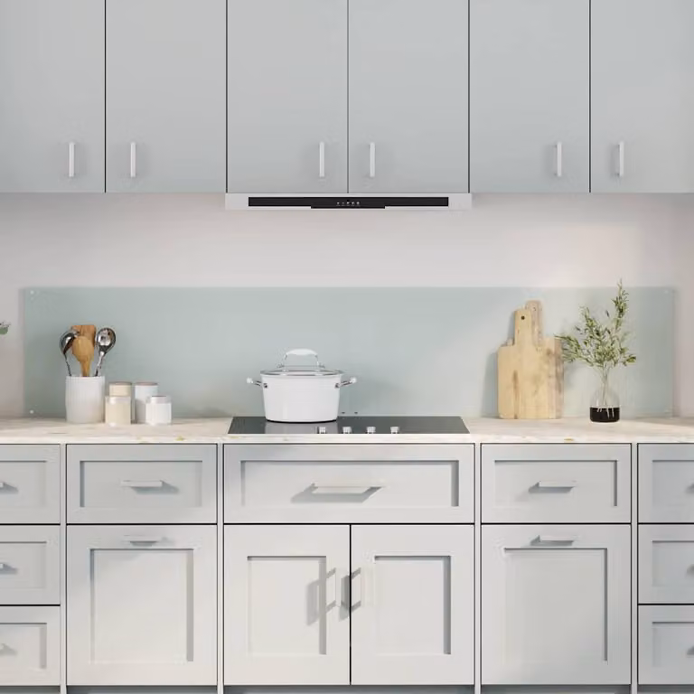 Set di 2 schienali da cucina vidaXL in vetro temperato bianco, dimensioni 100 x 40 cm