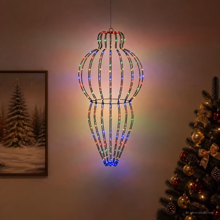 vidaXL Luce a punta di Natale 320 LED Multicolore Ø 40 x 75 cm