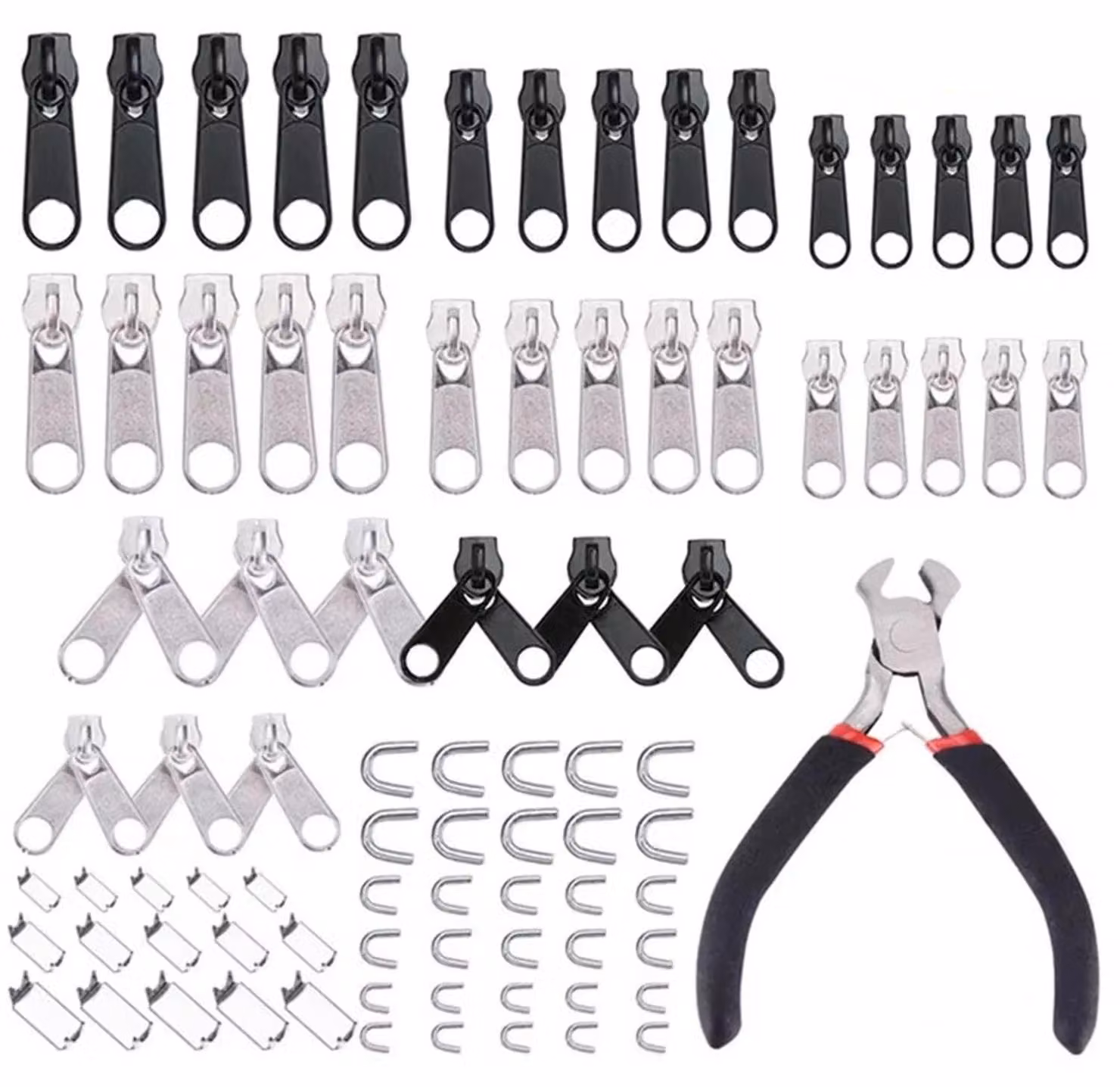 Kit di riparazione per cerniere metalliche - 85 pezzi, completo di pinze