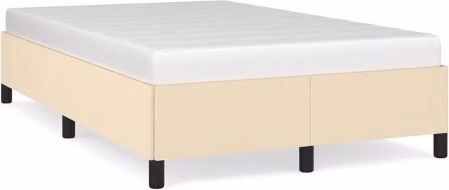 Letto matrimoniale | Letto per adulti | Giroletto senza Materasso Crema 120x190cm in Tessuto