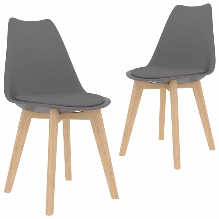 Set di 2 sedie da pranzo in stile scandinavo con cuscini in ecopelle