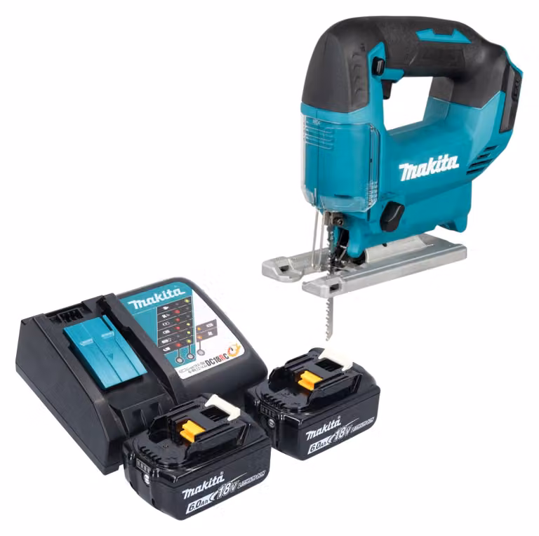 Seghetto alternativo a oscillazione Makita DJV 186 RG 18 V + 2 batterie da 6,0 Ah + caricabatterie