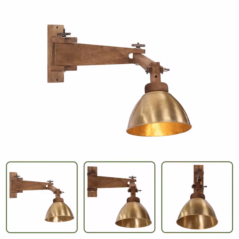 The Living Store Lampada da parete 25 W ottone anticato E27