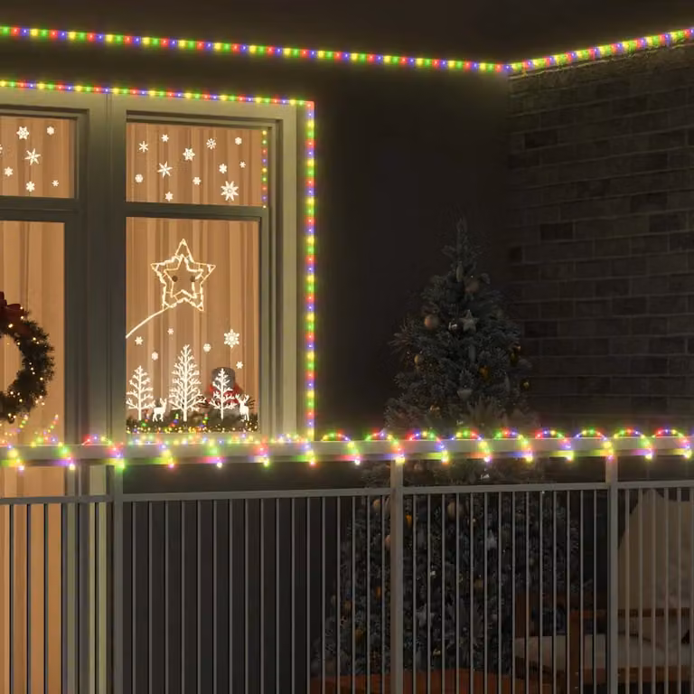 vidaXL Luce a corda LED Multicolore con Telecomando, 480 LED, Lunghezza: 20 m, Colore: Multicolore, Materiale: PVC, Protezione IP44