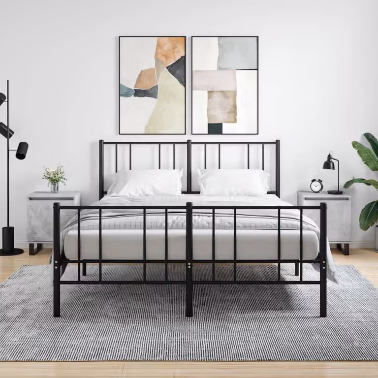 Set di 2 comodini sospesi vidaXL in legno e metallo, colore grigio, L 40 cm x P 30 cm x H 50 cm