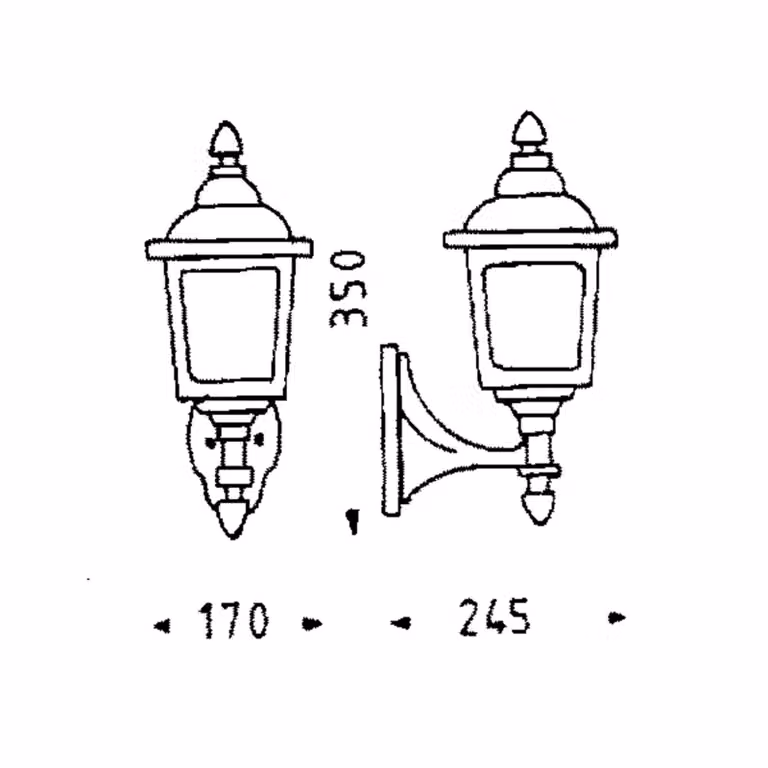 Albert Leuchten Applique da esterni AWL, Nero, Alluminio, Campagna / Rustiche, Applique da esterni