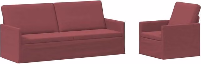Set di 2 divani moderni vidaXL in tessuto rosso per il tuo soggiorno