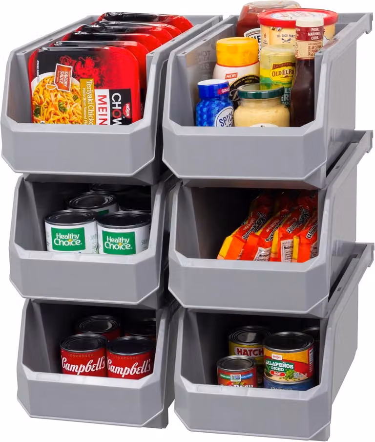 Contenitori in plastica ReadySpace per l'organizzazione e la conservazione, ideali per armadi e frigoriferi