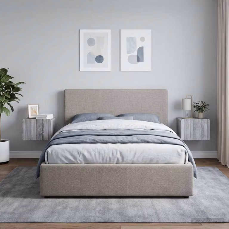 Set di 2 comodini sospesi vidaXL in stile moderno, colore Grigio Sonoma, L 33 x P 34,5 x H 24 cm