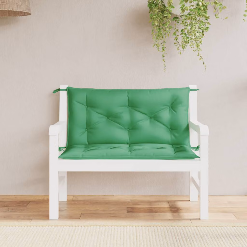 Set di 2 cuscini per panca da giardino vidaXL verdi in tessuto Oxford impermeabile e traspirante L 100 cm x P 50 cm x H 7 cm