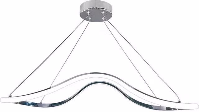 Lampadario LED sospeso moderno Giady di NOVECENTO in argento e cromo con luce naturale da 2550 lumen