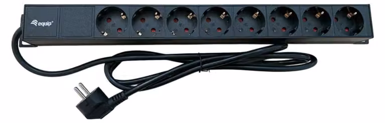 Equip 333314 Equip 19" Steckdosenleiste CEE7/7 90°->8xSchuko+Switch Alu.