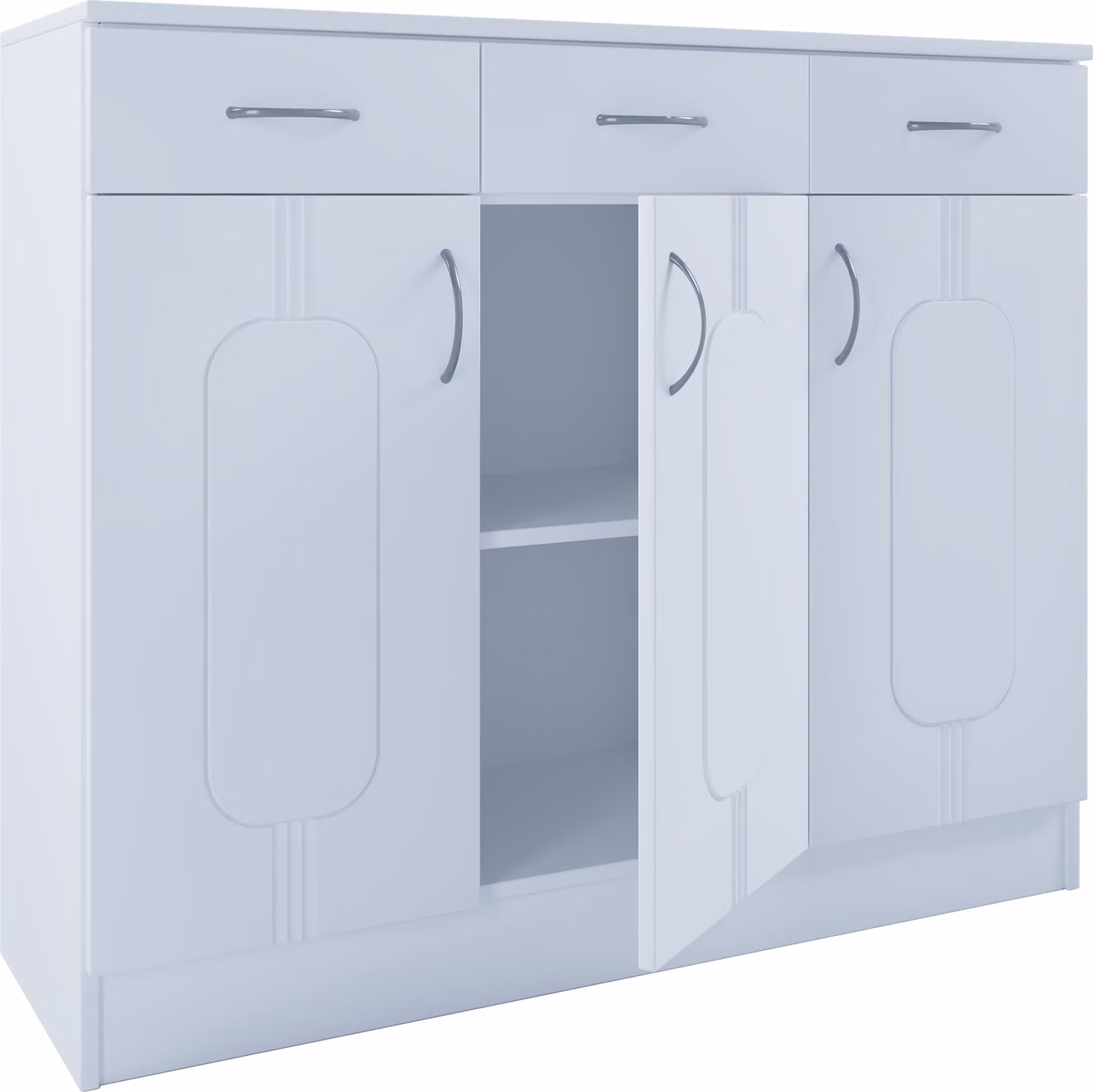 Cassettiera in legno | Tavolino con ante e cassetti girevoli | Dimensioni ca. H. 89 x W. 105 x D. 36 cm - Balia