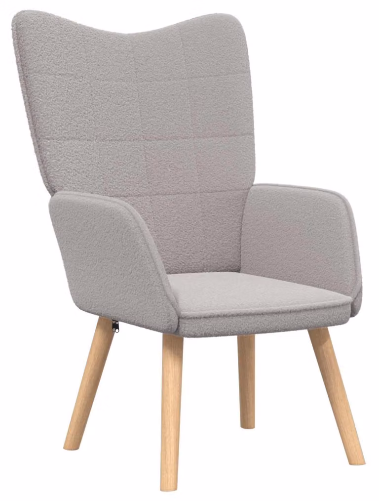 Poltrona relax ergonomica, colore grigio chiaro, dimensioni 62 x 67 x 95,5 cm