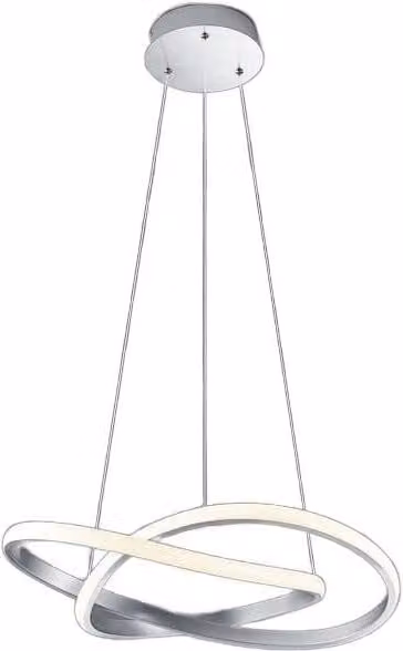 Lampada a sospensione LED RL Course Trio Leuchten argento e bianca Ø60 cm 27W
