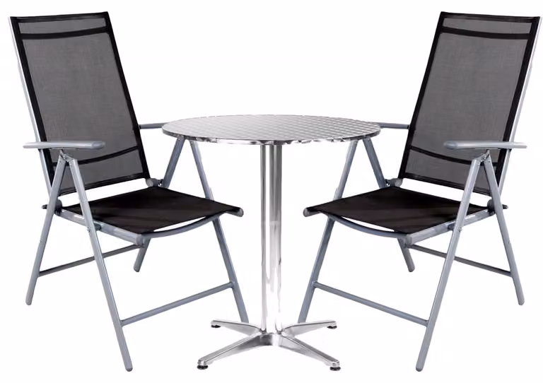 Set di sedute da bistrot Set da bistrot 3 pezzi argento/antracite