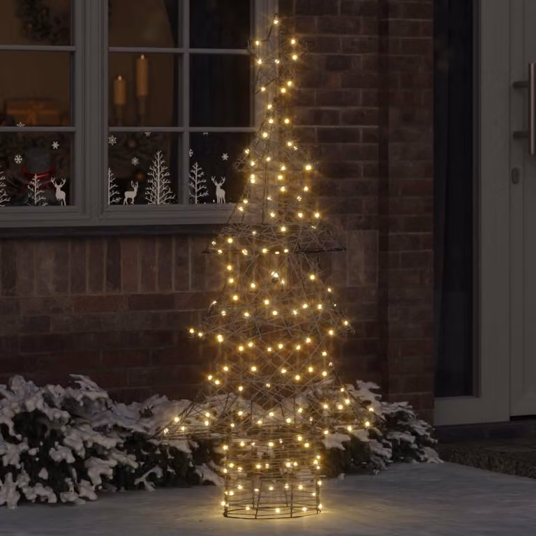 Maison Exclusive - Albero di Natale con 160 luci a LED, luce calda, altezza 150 cm, struttura in rattan
