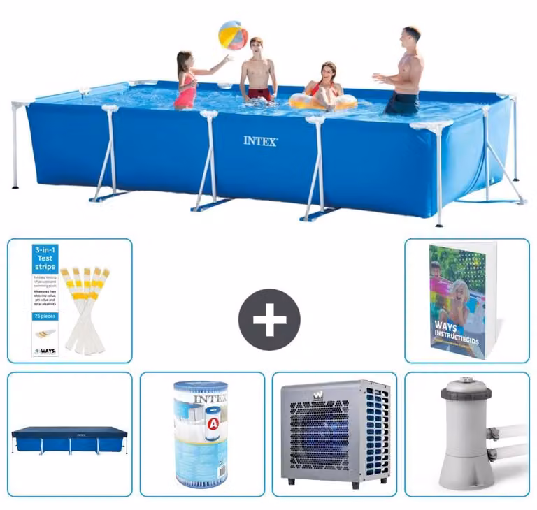 Piscina fuori terra rettangolare - 450x220x84 cm - composta da 5 elementi, modello S29