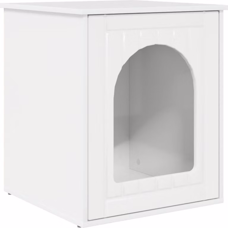 Casa per Gatti Bianco Lucido 53 x 52 x 62 cm Legno multistrato