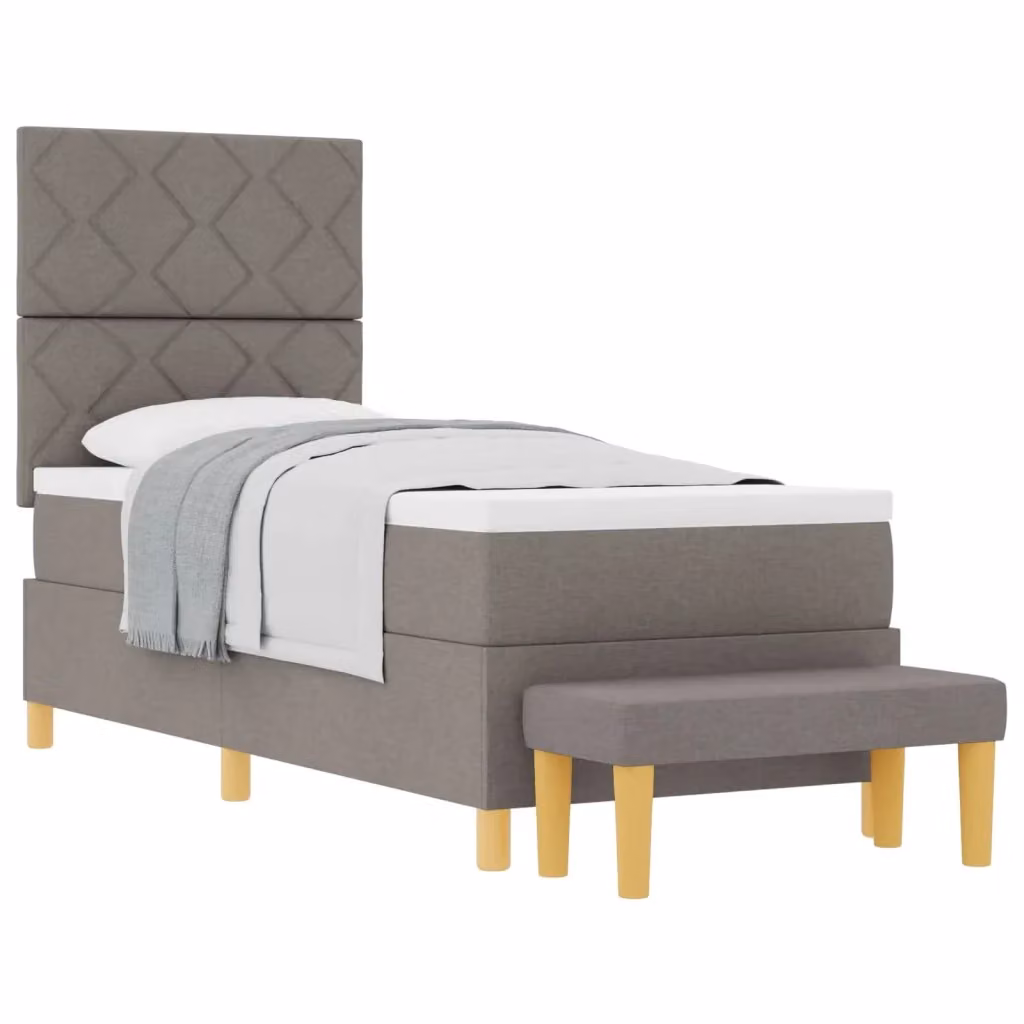 Letto a molle con testiera Talpa vidaXL in tessuto beige o grigio L: 200 cm, P: 80 cm, H: 128 cm – 2