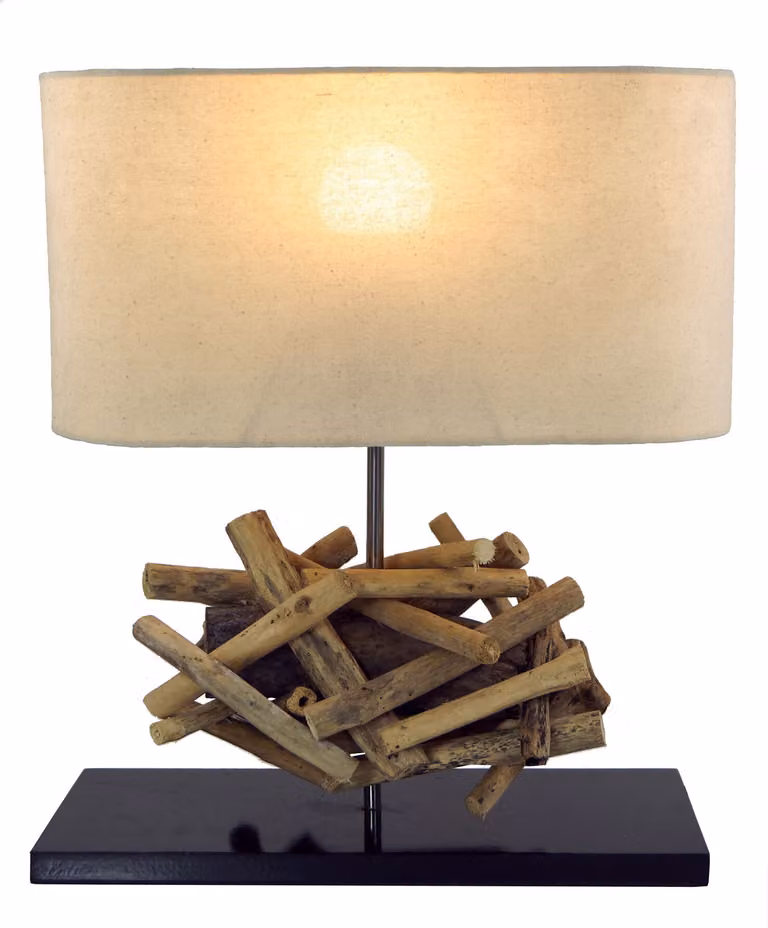 Lampada da tavolo altezza 42cm lampada da tavolo in legno lampada in legno di teak decorazione da tavolo