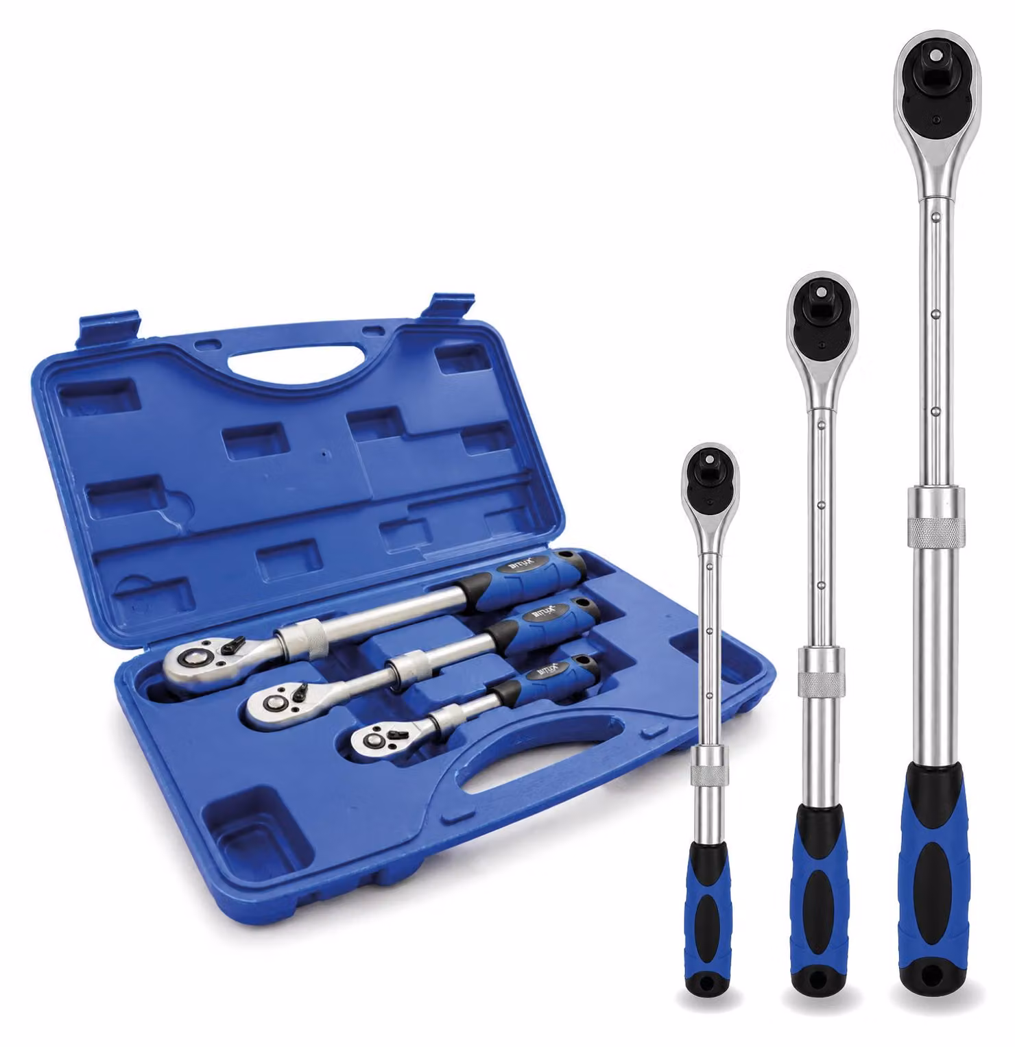 Set di cricchetti telescopici Bituxx 3 pezzi blu MS-17464