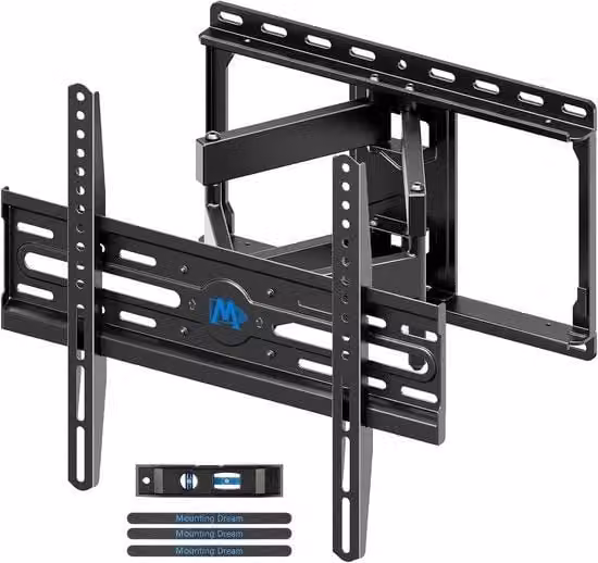 Montaggio Dream TV-muroreggimento Regolabile inclinabile muroreggimento a doppia braccio per la maggior parte delle TV LED-, LCD-, OLED- e plasma da 26-65 pollici con VESA 75x75-400x400 mm fino a 45 kg