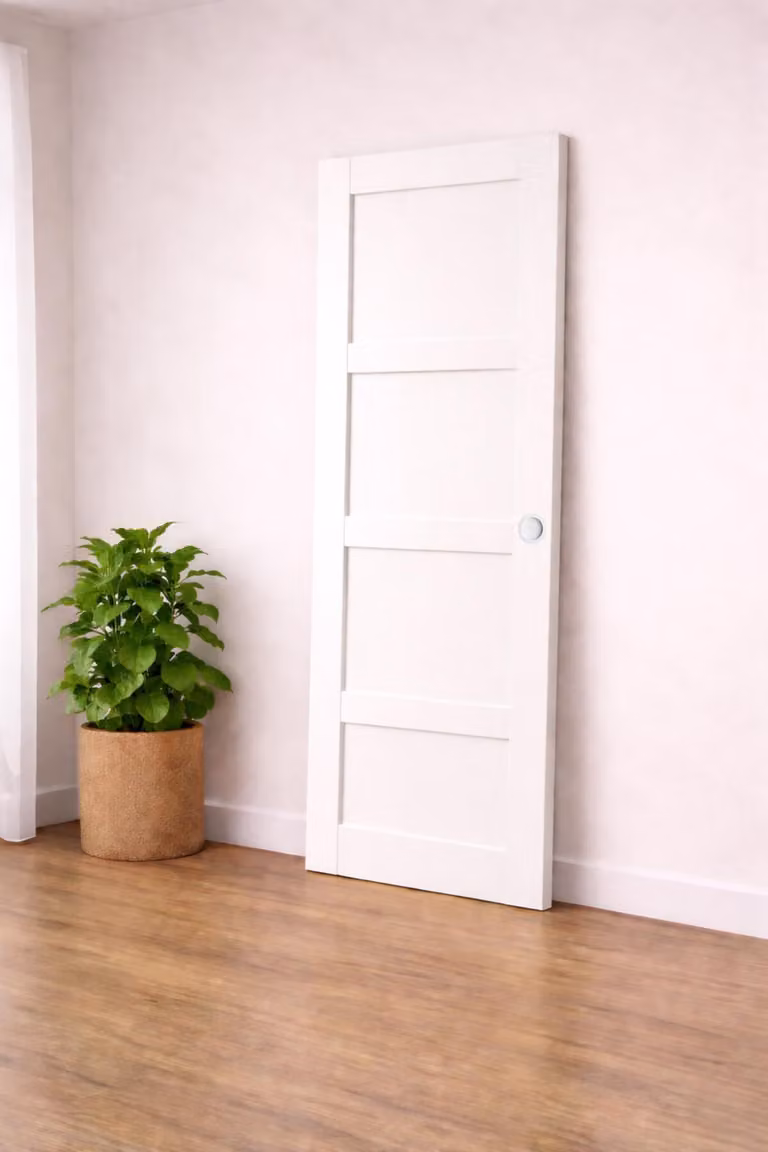 Porta scorrevole Tamera bianca 4 ante H204 x L93 cm, conchiglie bianche Gd Menuserie