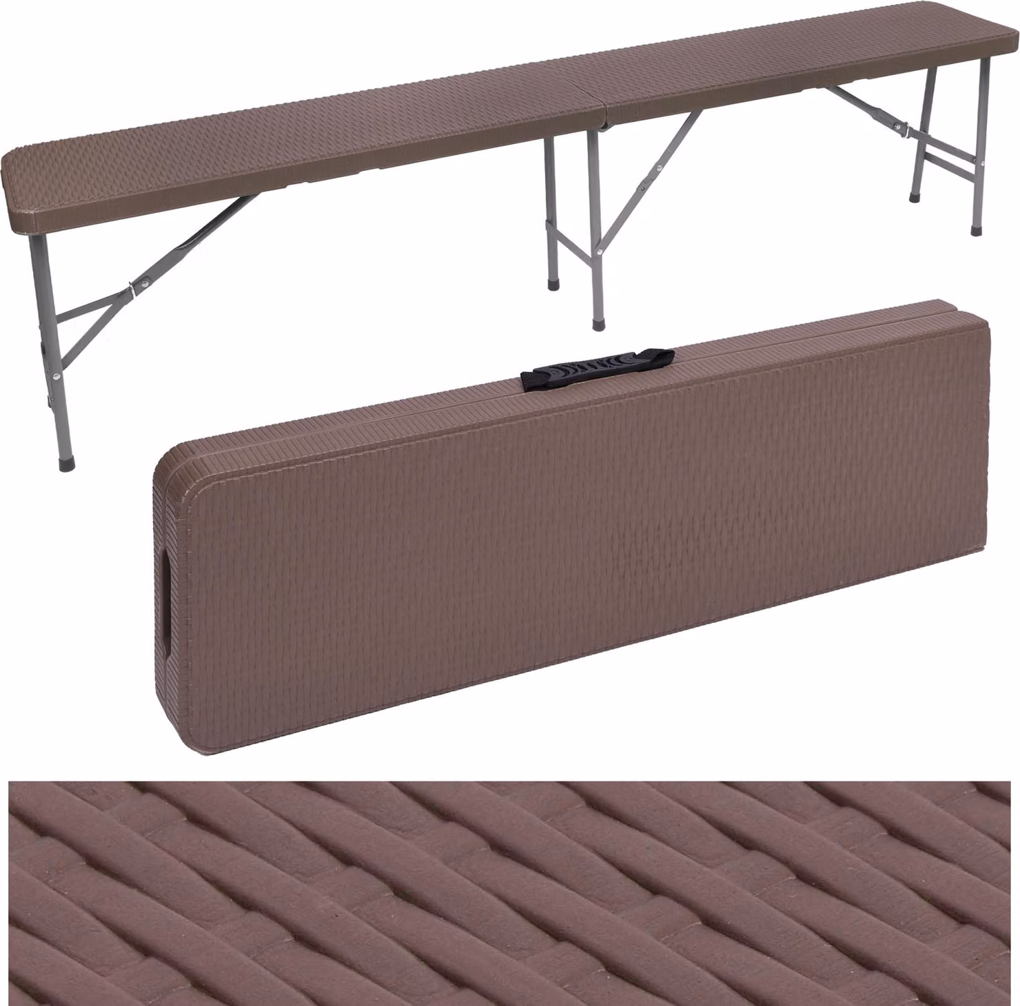 Panca pieghevole per catering, color marrone rattan