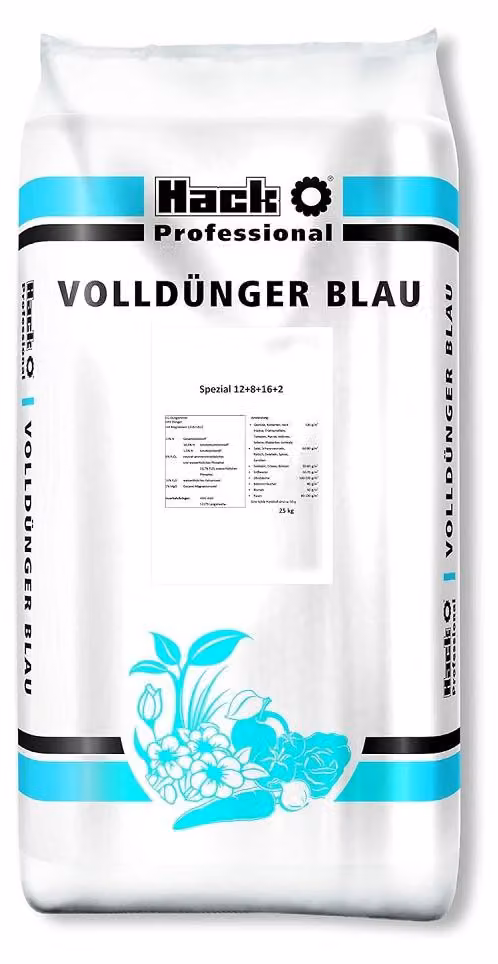 Hack Profi Concime Completo Blu, Concime Speciale Blu, NPK 12+8+16 +2, 25 kg