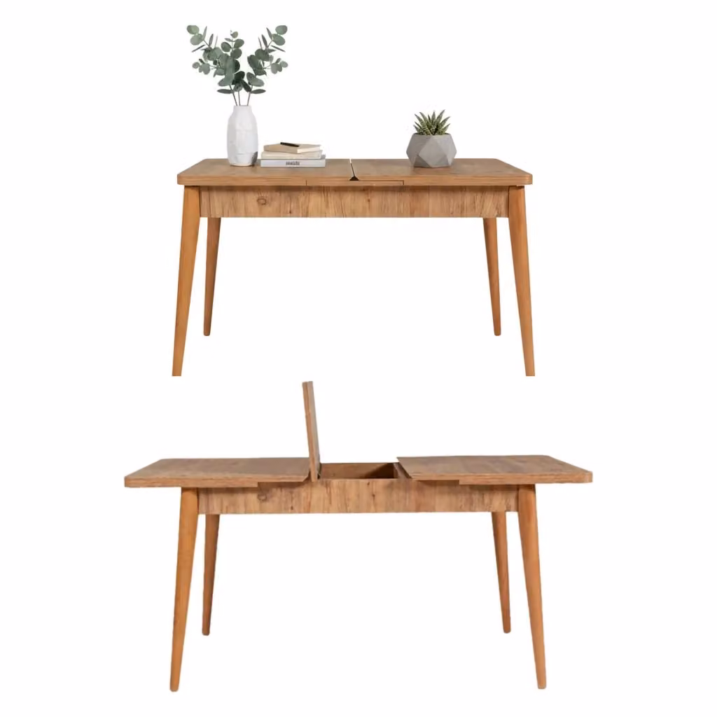 Tavolo allungabile Dschubba DMORA in legno color marrone quercia L: 165 cm, P: 80 cm, H: 75 cm – 2