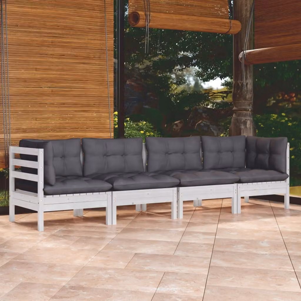 Maison Exclusive - Set Salotto da Giardino 4 pz con Cuscini Legno Massello di Pino