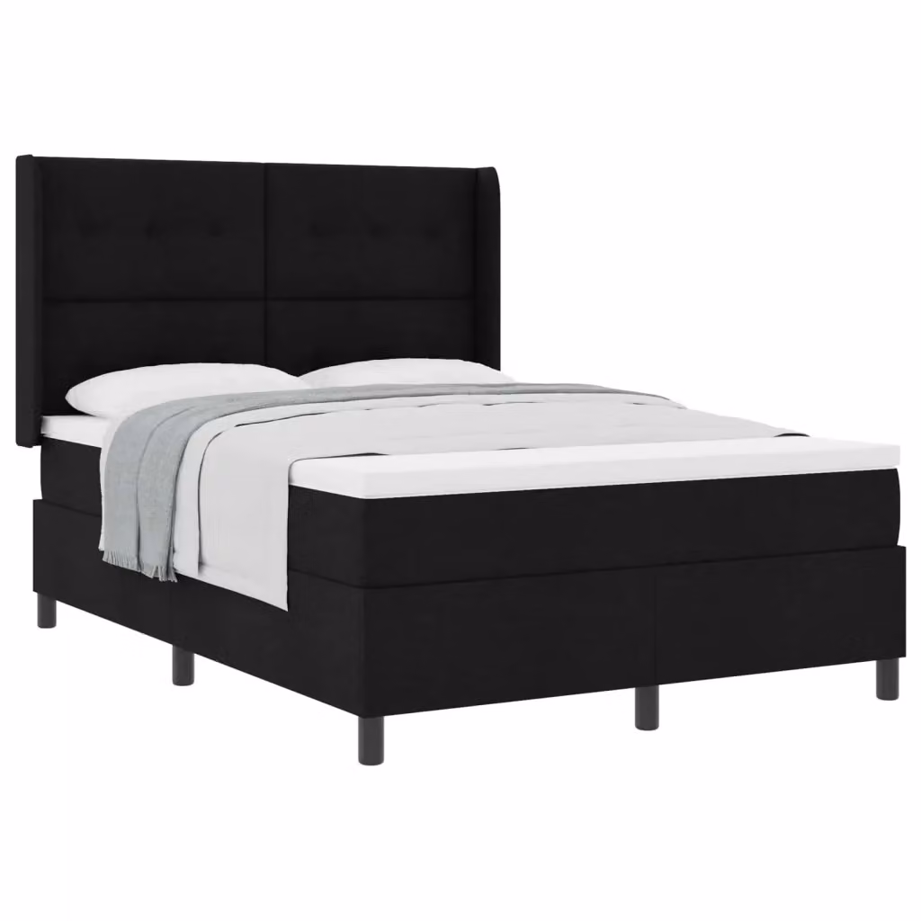 Letto ibrido con materasso vidaXL in tessuto nero L/P/H: 140 x 190 x 28 cm – 2
