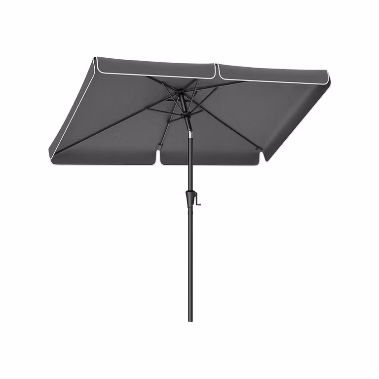 Ombrellone rettangolare da balcone Rootz - Parasole - Protezione solare - Protezione UV - 300 cm x 200 cm x 240 cm - Grigio