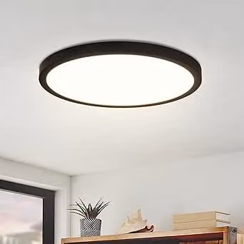 ZMH Lampada da soffitto a LED nera piatta 23 cm bianco freddo 18 W Illuminazione da soffitto per camera da letto, cucina, corridoio