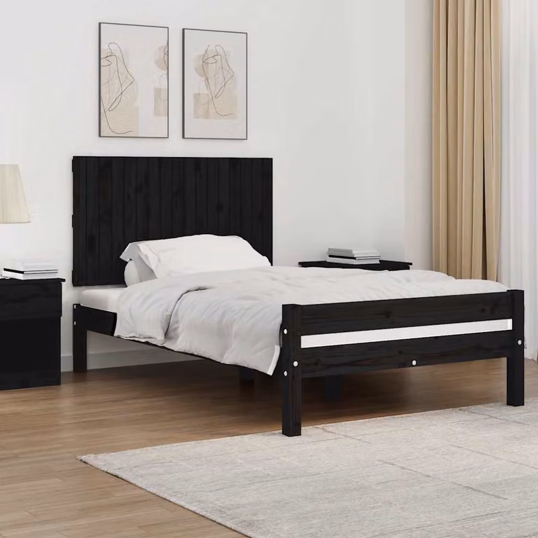 Testiera da parete vidaXL in legno massello di pino nero, L 108 x P 3 x H 60 cm
