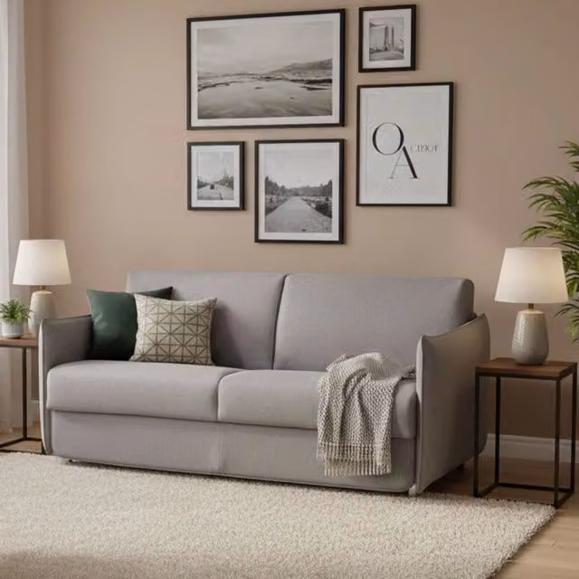 Varedo Divano Fisso 2 Posti Made in Italy con Rivestimento Sfoderabile Grigio L: 180 cm, P: 95 cm, H: 90 cm