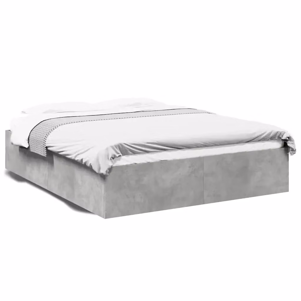 vidaXL Giroletto Moderno in Legno Multistrato e MDF Grigio Cemento L: 150 cm, P: 200 cm – 2