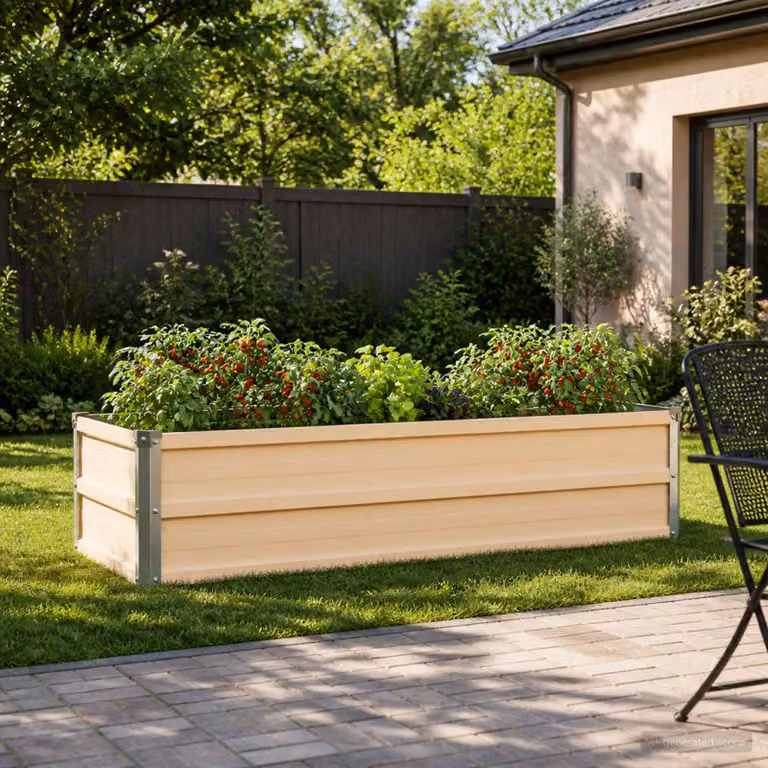 Letto rialzato da giardino vidaXL in metallo beige L: 100 cm, P: 40 cm, H: 24 cm