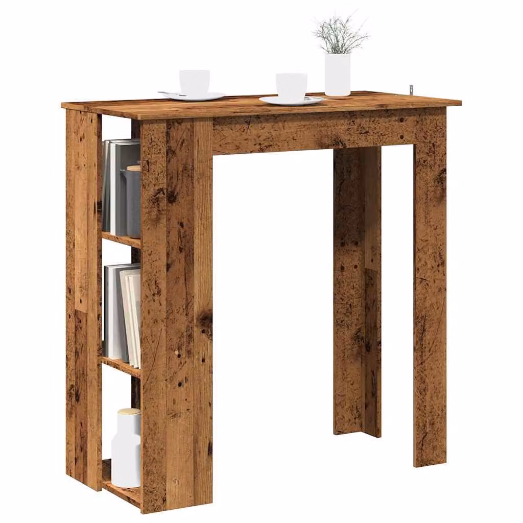 vidaXL Tavolo Bar Moderno con Ripiano in Truciolato e MDF, Colore Marrone, L: 102 cm, P: 50 cm, H: 103,5 cm