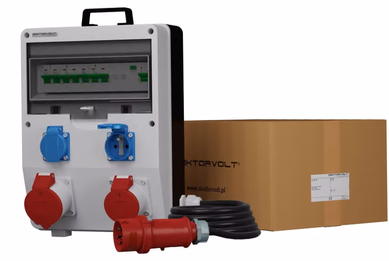 Quadro di distribuzione per edifici con cavo ECO-S/FI SKH, 32A/16A, 2x230V, marca Doktorvolt®, modello 9764