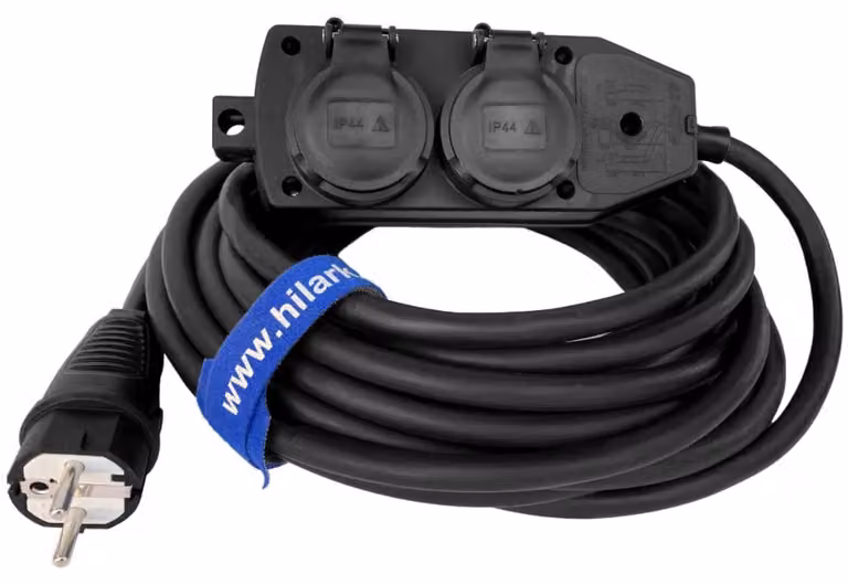 Prolunga multipresa rinforzata, lunghezza 3 metri, cavo H05VV-F, sezione 3x2,5