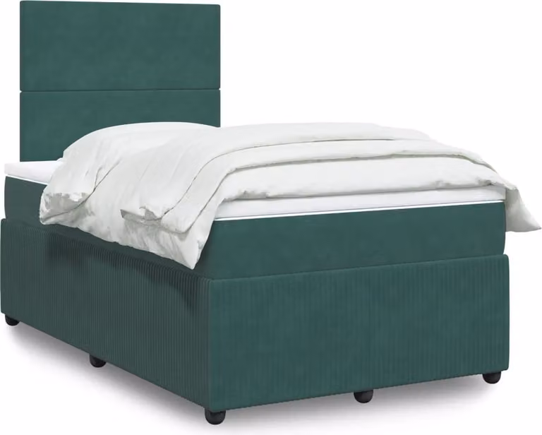 Maison Exclusive - Letto boxspring con materasso verde scuro 120x190 cm velluto