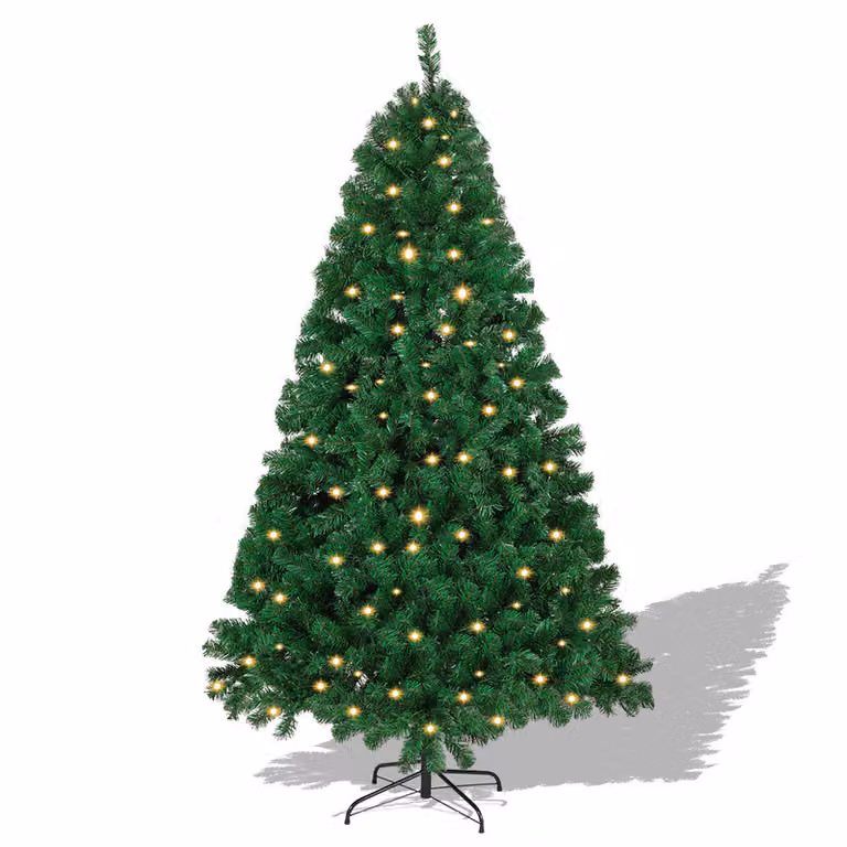 Jopassy Albero di Natale artificiale 180cm Albero di Natale artificiale con illuminazione Albero di Natale a LED per la decorazione di Natale