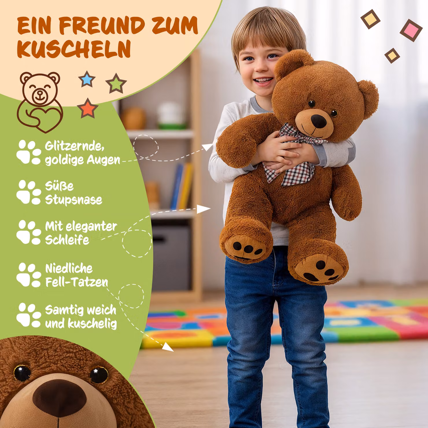 Peluche Orsacchiotto DEUBA marrone grande 50 cm – 2