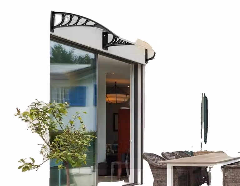 Tenda da porta, realizzata in policarbonato resistente agli urti, dimensioni 100x150 cm, design resistente agli agenti atmosferici, struttura rinforzata, ideale per terrazze e finestre