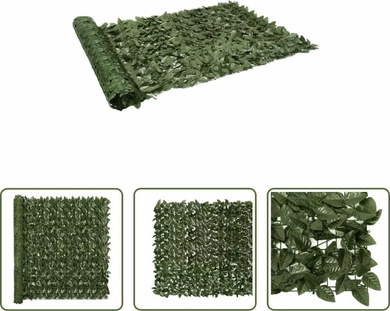 The Living Store Paravento per balcone con foglie verde scuro 200x150 cm